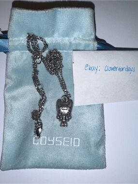Silver Girl in Cat Ears Trinh Necklace Chrome [COYSEIO]